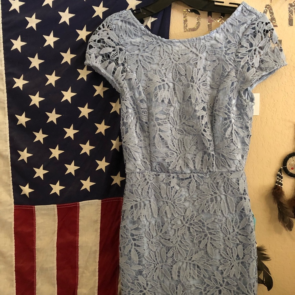FITTED periwinkle KNEE LENGTH dress